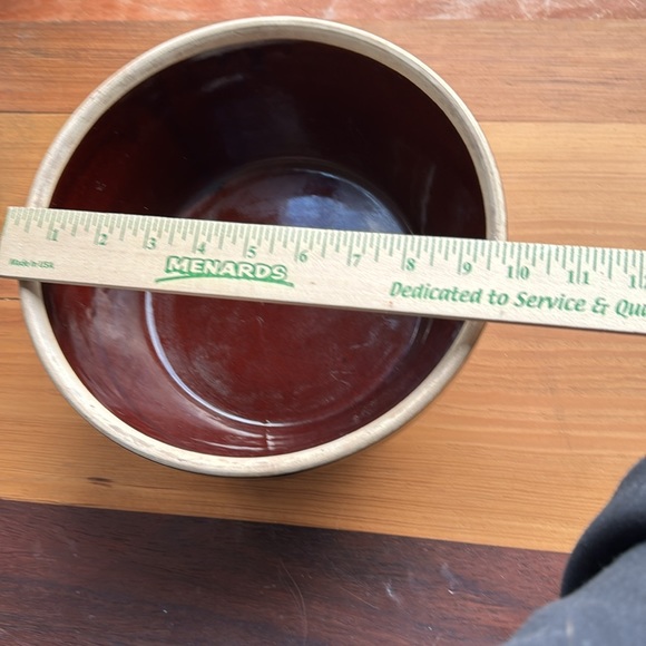 Collectible pottery 7 " brown mixing bowl primitive - Picture 3 of 4